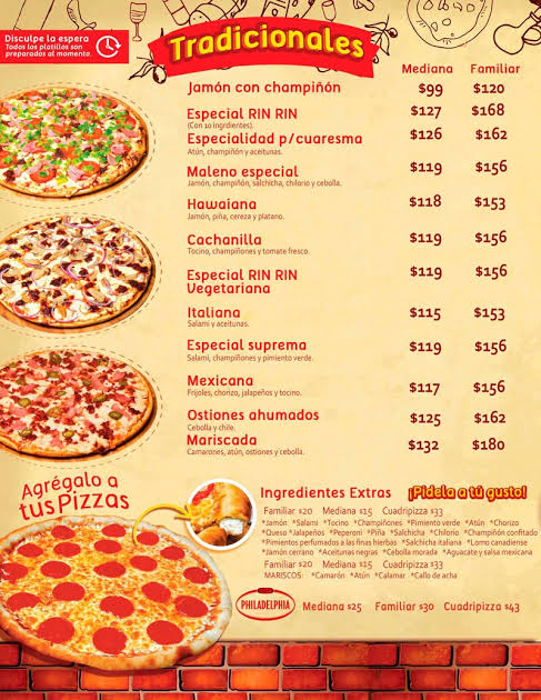 Rin Rin Pizza Malecon Menu - Image 1
